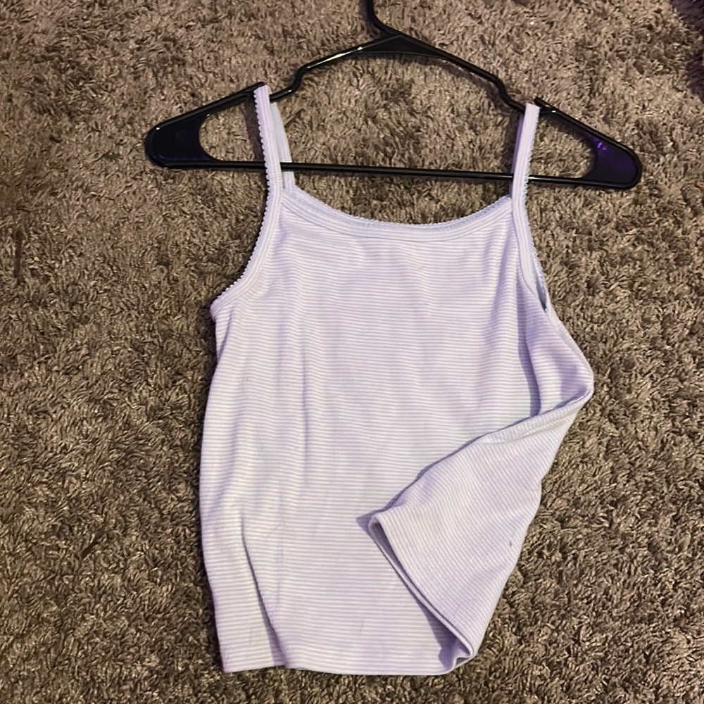 blue semi crop top